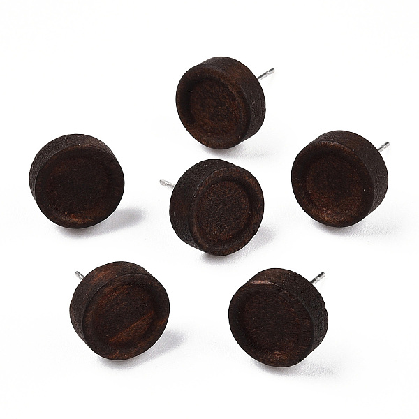 

PandaHall Dyed Wood Flat Round Stud Earrings with 304 Stainless Steel Pin for Women, Coconut Brown, 11.5x4.5mm, Pin: 0.8mm Wood Flat Round...
