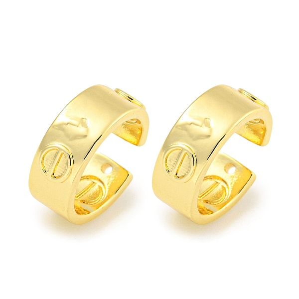 

PandaHall Brass Cuff Earrings, for Women, Real 18K Gold Plated, 14x5mm Brass