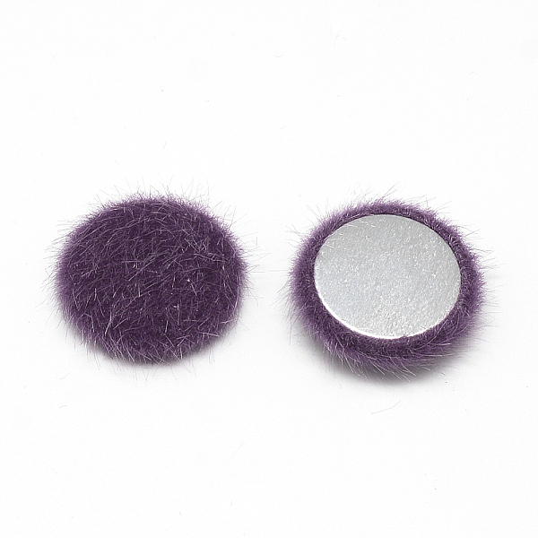 

PandaHall Faux Mink Fur Covered Cabochons, with Aluminum Bottom, Half Round/Dome, Purple, 15x5mm Fibre Half Round Purple