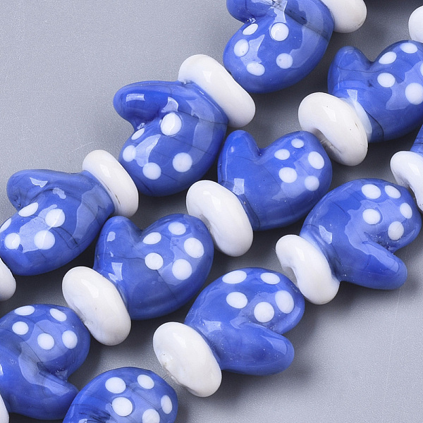 

PandaHall Handmade Lampwork Beads Strands, Christmas Gloves, for Christmas, Royal Blue, 19~20x15x9~10mm, Hole: 1.8mm, about 25pcs/Strand...