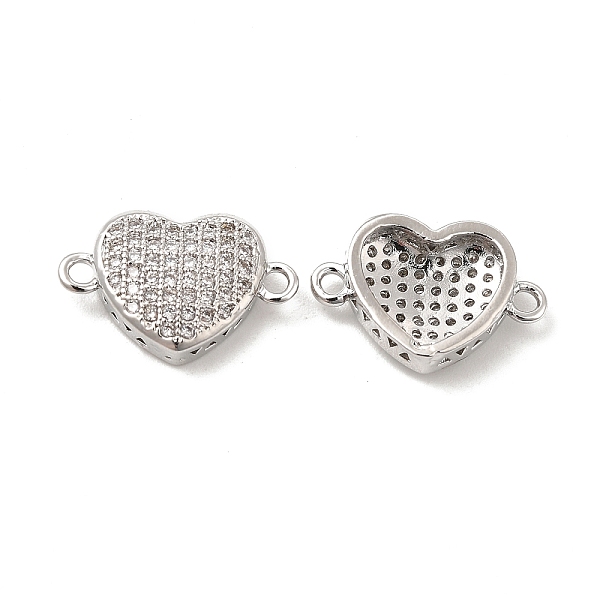 

PandaHall Brass Micro Pave Clear Cubic Zirconia Connector Charms, Heart Links, Platinum, 10x16x4mm, Hole: 1.4mm Brass+Cubic Zirconia Heart...