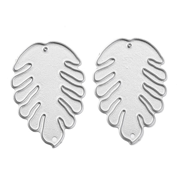

PandaHall Carbon Steel Cutting Dies Stencils, for DIY Leather Making, Monstera Leaf, Matte Platinum Color, 50x34mm Carbon Steel