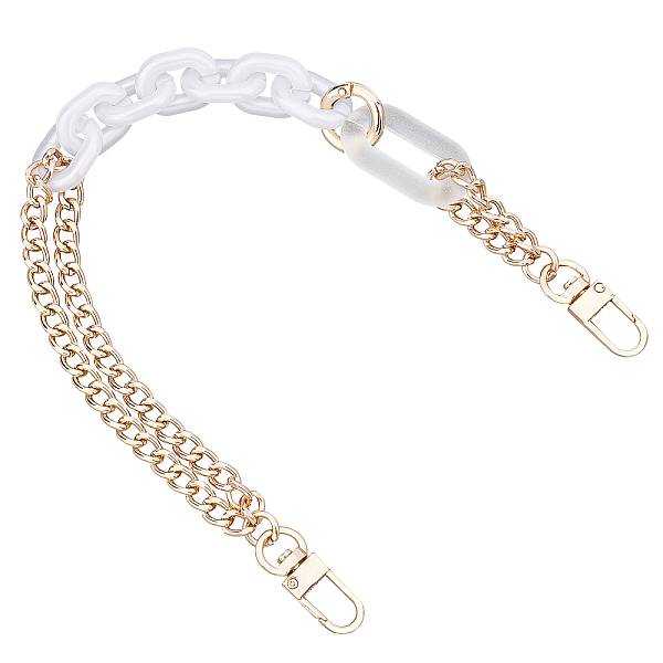 

PandaHall Resin Bag Handles, with Alloy Clasps, for Bag Straps Replacement Accessories, White, 36cm Resin White