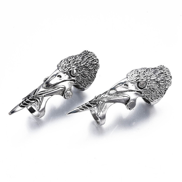 

PandaHall Eagle Armour Alloy Full Finger Ring, Double Loop Gothic Punk Ring for Men Women, Cadmium Free & Lead Free, Antique Silver, US Size...