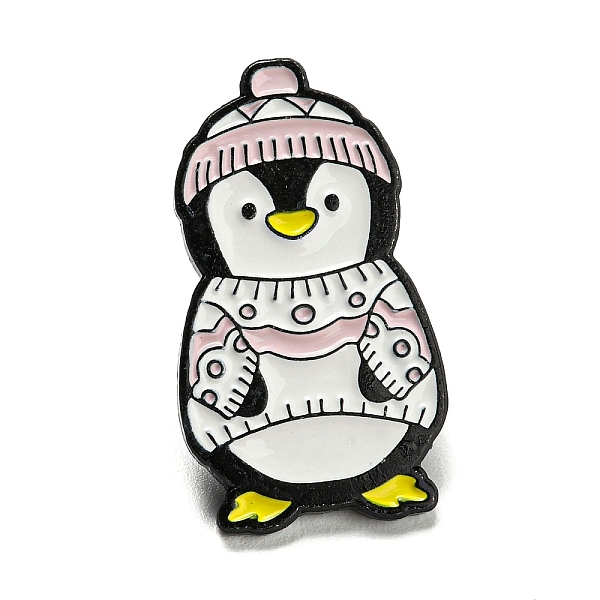 

PandaHall Enamel Pins, Electrophoresis Black Tone Alloy Brooches for Women, Penguin, 30.5x17x1.5mm Alloy+Enamel Penguin