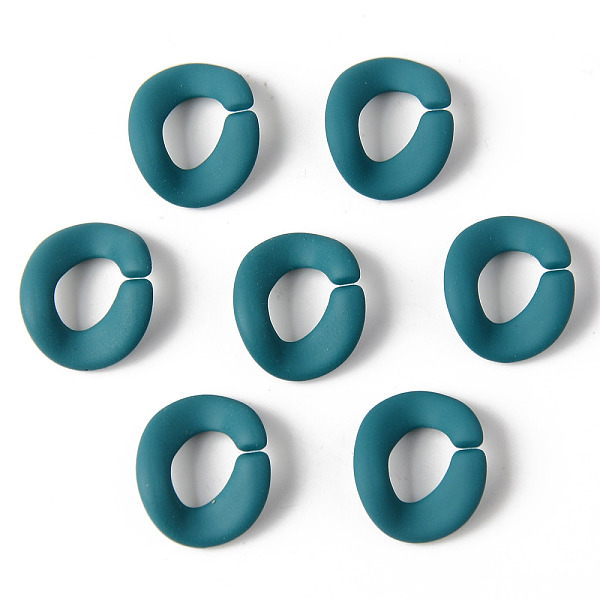 

PandaHall Rubberized Style Acrylic Linking Rings, Quick Link Connectors, For Curb Chains Making, Oval, Teal, 19x16x3mm, Inner Diameter..., Cyan