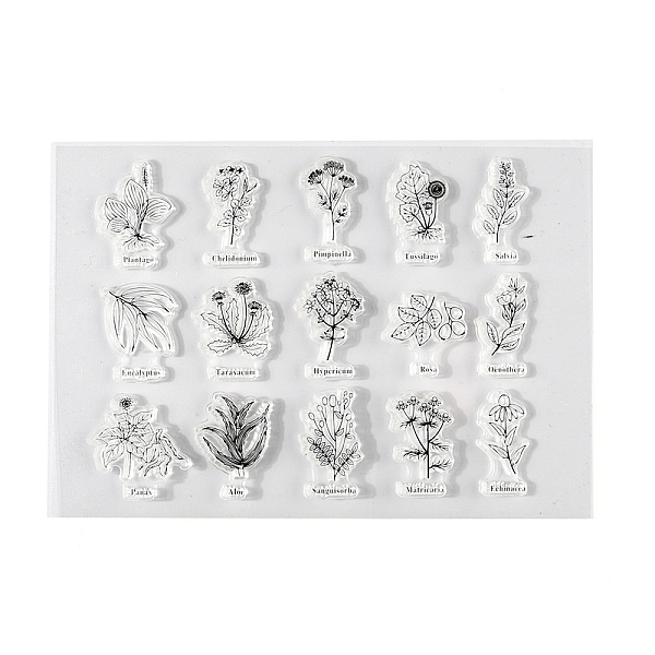 

PandaHall Silicone Stamps, for DIY Scrapbooking, Photo Album Decorative, Cards Making, Stamp Sheets, Plants Pattern, 113x146x3mm Silicone
