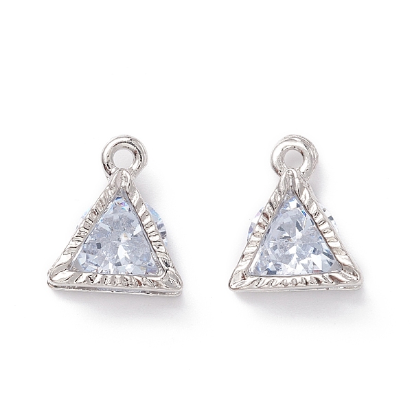 

PandaHall Alloy Clear Cubic Zirconia Charms, Long-Lasting Plated, Triangle, Platinum, 12x10x5mm, Hole: 1.4mm Alloy+Cubic Zirconia Triangle...