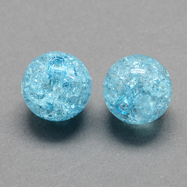

PandaHall Transparent Crackle Acrylic Beads, Round, Light Sky Blue, 8mm, Hole: 2mm, about 1890pcs/500g Acrylic Round