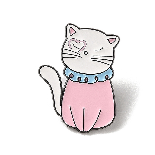

PandaHall Cat Shape Enamel Pins, Black Alloy Brooches for Backpack Clothes, Pink, 30.5x22x1.5mm Alloy+Enamel Cat Shape Pink