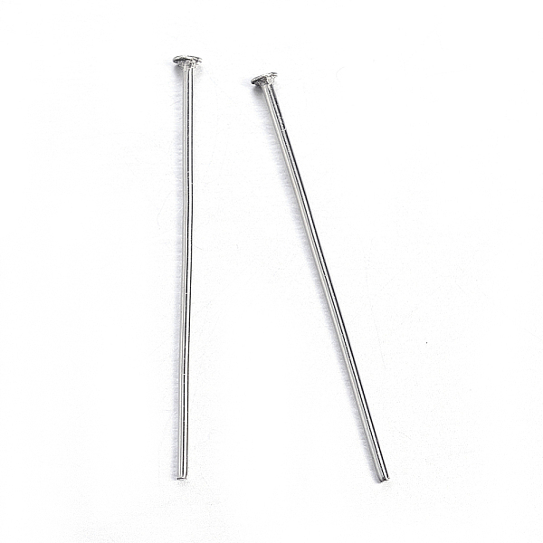 Non-Tarnish 304 Stainless Steel Flat Head Pins, Stainless Steel Color, 50x0.6mm, 22 Gauge, Head: 1.4mm