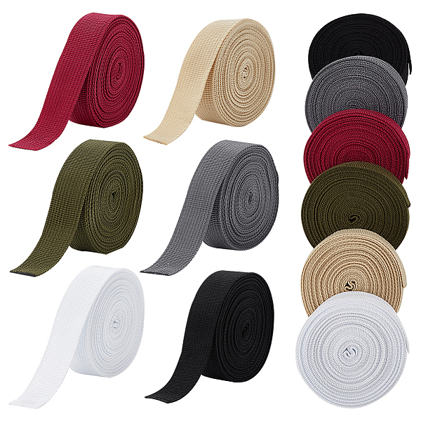 

PandaHall WADORN 6 Rolls 6 Colors Flat Polypropylene Ribbon, Clothes Accessories, Mixed Color, 1 inch(25mm), about 5 yards/roll, 1..., Multicolor