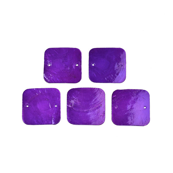 

PandaHall Spray Painted Capiz Shell Pendants, Square, Blue Violet, 43x43x1~2mm, Hole: 2mm Capiz Shell Square