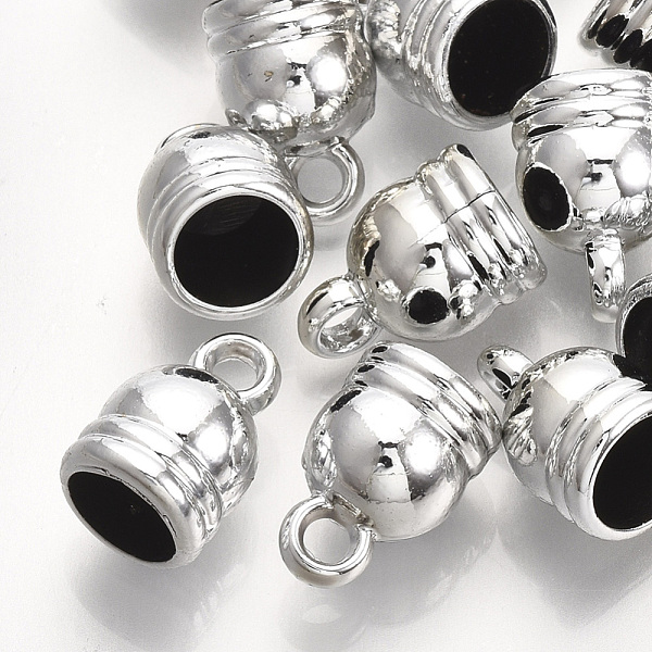 

PandaHall UV Plating ABS Plastic Cord Ends, End Caps, Platinum, 13.5x9mm, Hole: 2.5mm, Inner Diameter: 7mm Plastic