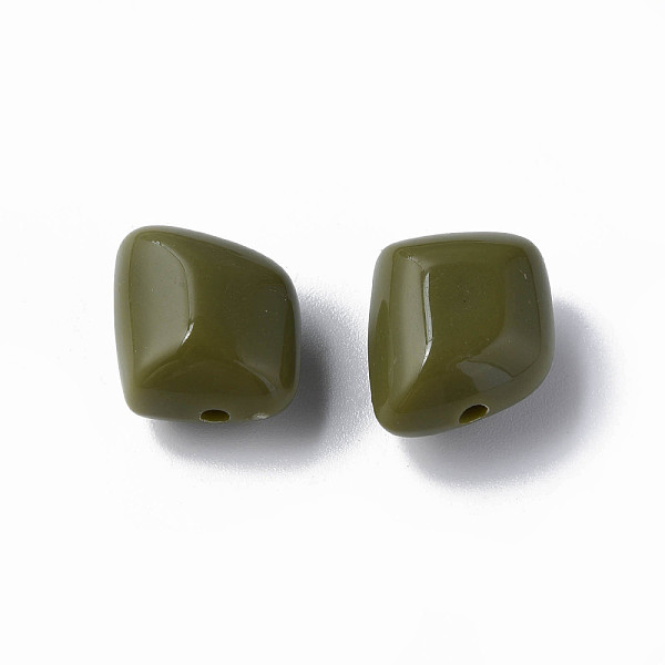 

PandaHall Opaque Acrylic Beads, Polygon, Dark Olive Green, 17.5x15.5x11mm, Hole: 2mm, about 230pcs/500g Acrylic Polygon