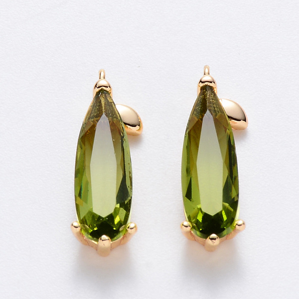 

PandaHall Brass Cubic Zirconia Pendants, Nickel Free, Teardrop, Real 18K Gold Plated, Light Green, 18x5.5x4mm, Hole: 1mm Brass+Cubic...