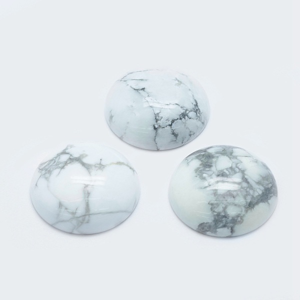 

PandaHall Natural Howlite Cabochons, Half Round, 24.5x7~8mm Howlite Half Round