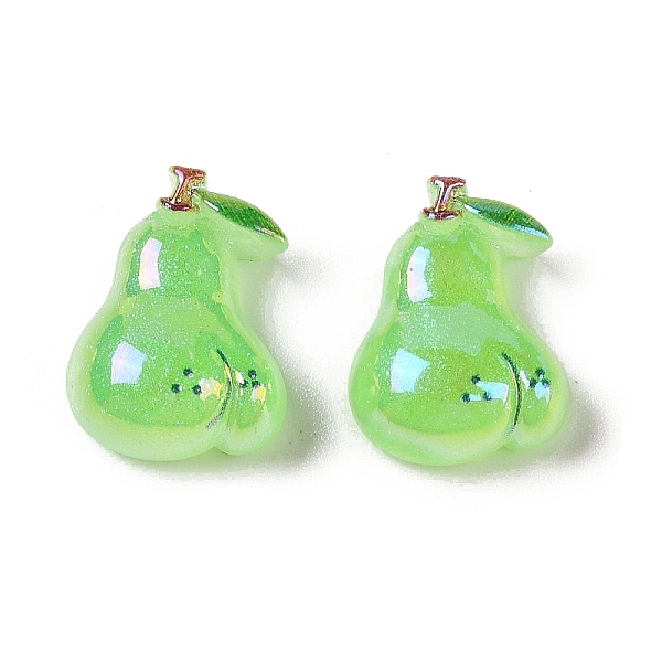 

PandaHall Glitter Plated Resin Cabochons, Fruit, Pear, 22x17x10mm Resin Pear