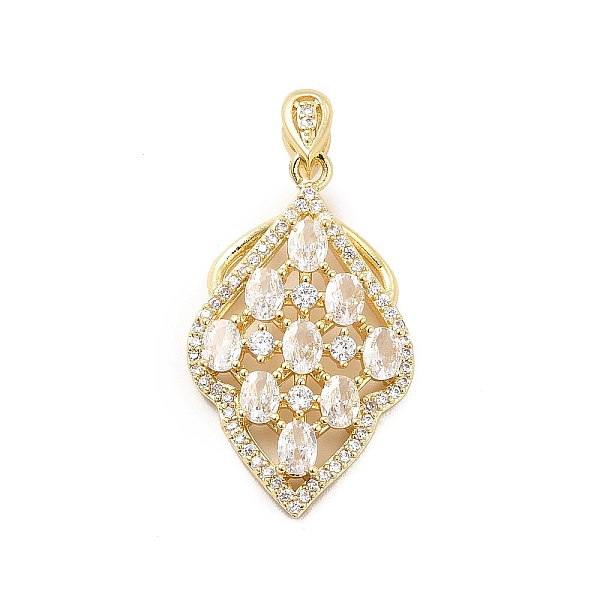 

PandaHall Brass Micro Pave Clear Cubic Zirconia Pendants, with Glass, Leaf, Real 18K Gold Plated, Clear, 33.5mm, Hole: 4.5x1.5mm Brass+Glass...
