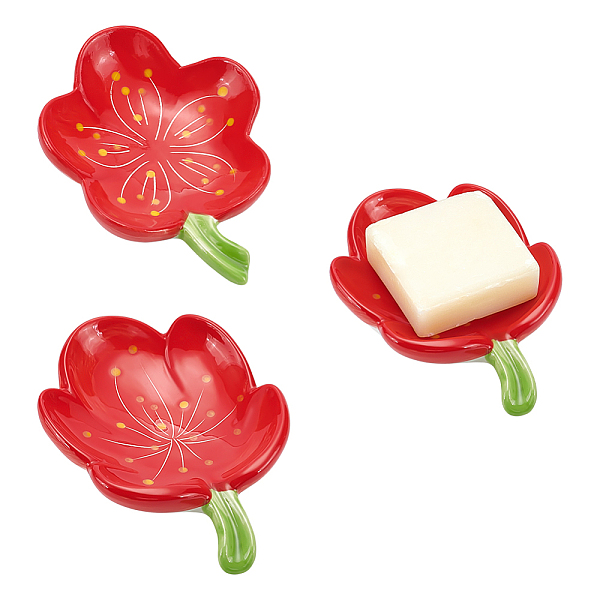2 porte-savon en céramique en forme de fleur