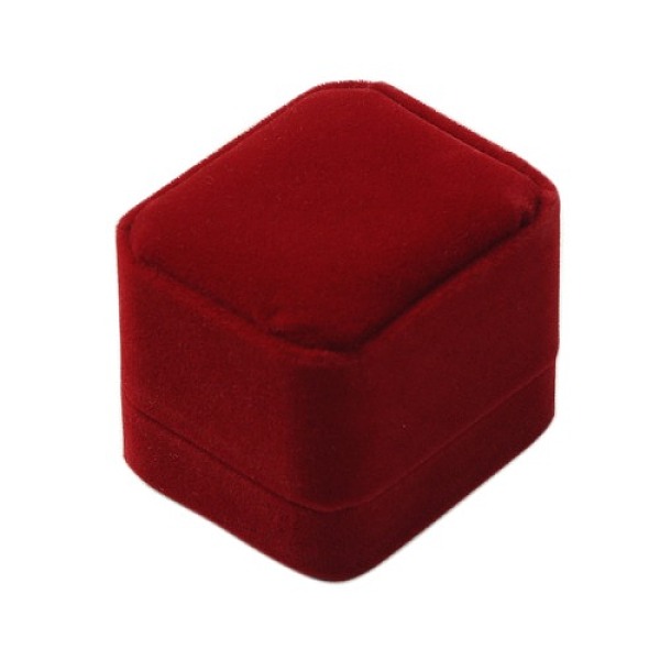 

PandaHall Velvet Ring Boxes, Jewelry Gift Boxes, with Plastic, Rectangle, Dark Red, 60x50x47mm Velvet Rectangle Red