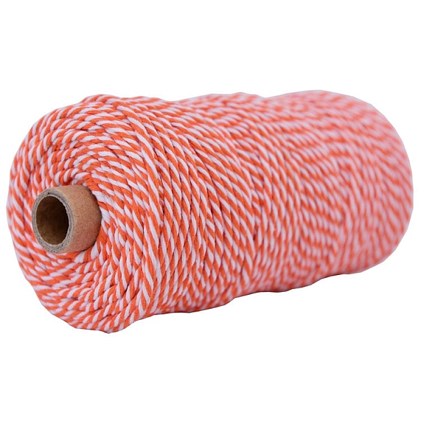 

PandaHall 100M Bicolor Round Cotton Cord, for Gift Wrapping, DIY Craft, Coral, 3mm, about 109.36 Yards(100m)/Roll Cotton Red