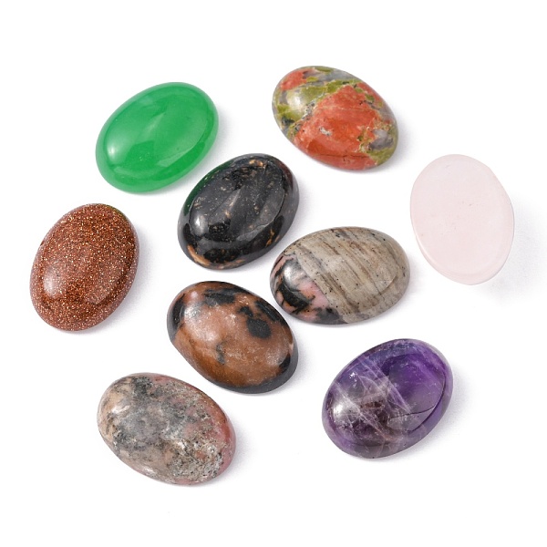 

PandaHall Gemstone Cabochons, Oval, 18x13x5~6mm Mixed Stone Oval Multicolor