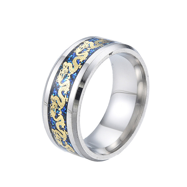 

PandaHall Bling Glitter 201 Stainless Steel Dragon Finger Ring for Women, Stainless Steel Color, Inner Diameter: 17mm 201 Stainless Steel