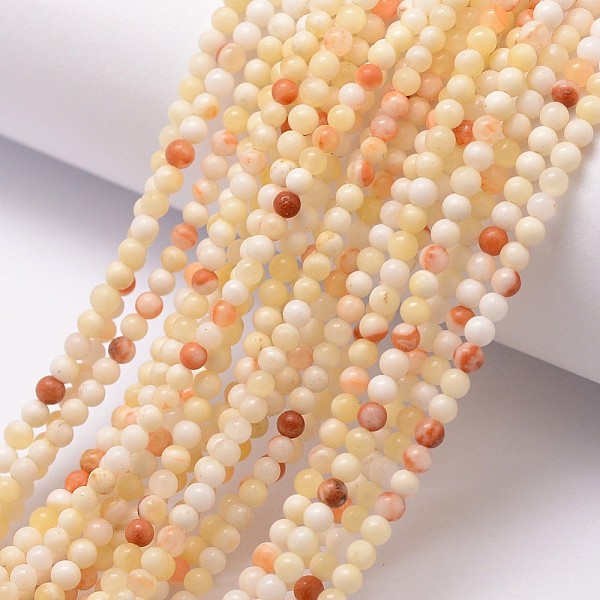 

PandaHall Natural Honey Jade Beads Strands, Round, 3~3.5mm, Hole: 0.7mm, about 115~125pcs/strand, 16 inch Other Jade Round