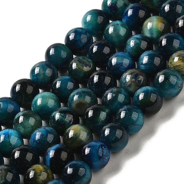 

PandaHall Dyed Natural Tiger Eye Beads Strands, Round, Cadet Blue, 6mm, Hole: 1.2mm, about 60~61pcs/strand, 14.84~15.08 inch(37.7~38.3cm)...