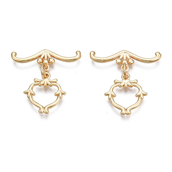 

PandaHall Brass Toggle Clasps, Nickel Free, Ring, Real 18K Gold Plated, Ring: 14.5x13.5x1.5mm, Bar: 23x8x1.5mm, Jump Ring: 5x1mm, 3mm inner...