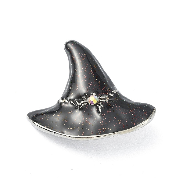 

PandaHall Alloy Glass Rhinestone Brooches, Enamel Pins, for Halloween, Hat, 46x49.5x14mm Alloy+Rhinestone Hat