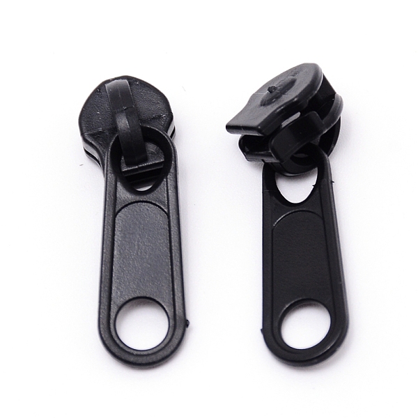 

PandaHall Plastic Zipper Slider, Garment Accessories, Oval, Black, 3.6x1.1x1.1cm Plastic Black