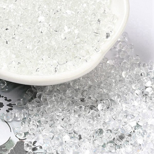 

PandaHall Opaque Glass Seed Beads, Peanut, Clear, 3.5~4x2~2.5x2~2.3mm, Hole: 0.8mm, about 8000pcs/pound Glass Peanut Clear