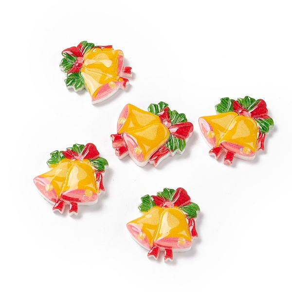 

PandaHall Christmas Themed Opaque Resin Cabochons, Christmas Bell, Yellow, 20x18x4mm Resin Bell Yellow