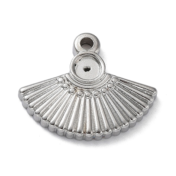 

PandaHall 304 Stainless Steel Pendant Cabochon Settings, Open Back Settings, Fan, Stainless Steel Color, Tray: 3.5mm, 17x20x2.5mm, Hole...