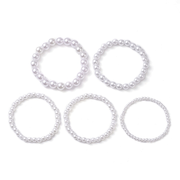 5 Stück Stretch-Armband-Set Aus Acrylimitatperlen In 5 Größen