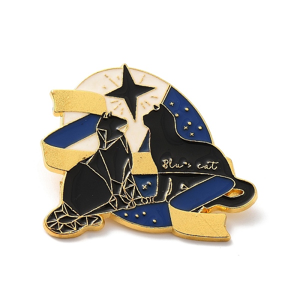 

PandaHall Magic Theme Enamel Pin, Golden Alloy Brooch for Backpack Clothes, Cat Shape, 36.5x42x1.5mm Alloy+Enamel Cat Shape Black