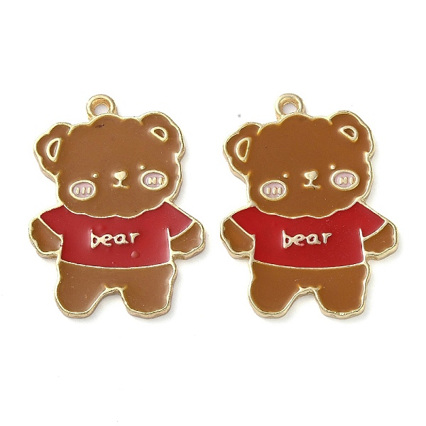 

PandaHall Alloy Enamel Pendants, Lead Free & Cadmium Free, Golden, Bear with Word Bear Charm, Camel, 32x23.5x1.5mm, Hole: 1.8mm Alloy+Enamel..., Brown