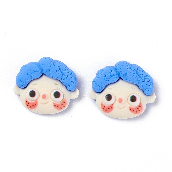 

PandaHall Opaque Resin Cabochons, Boy, Deep Sky Blue, 19x21x6mm Resin Human