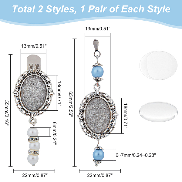 

PandaHall SUPERFINDINGS DIY Oval Photo Pendant Making Kit, Memorial Photo Pendant for Wedding, Bouquet, Engagement, Antique Silver, 2...