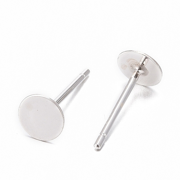 

PandaHall Sterling Silver Ear Stud Findings, Earring Posts, Silver, 11.5x5mm, Pin: 0.7mm Sterling Silver