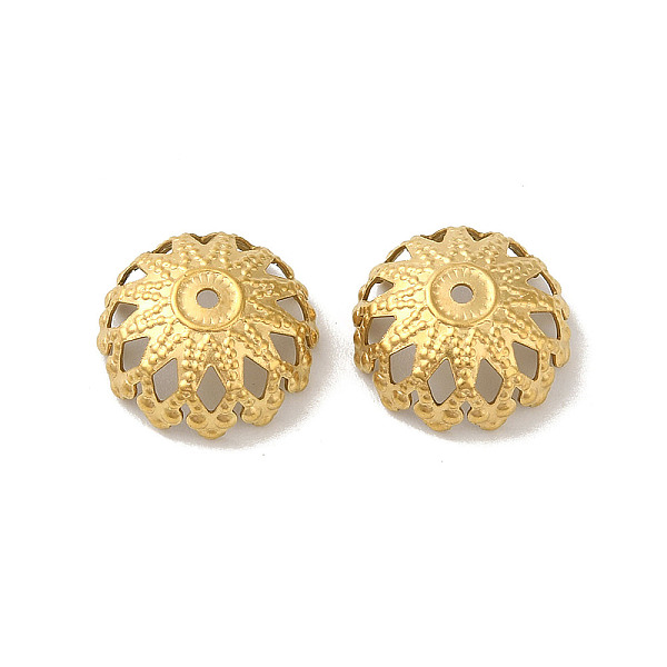 

PandaHall 304 Stainless Steel Bead Caps, Flower, Golden, 12x5.5mm, Hole: 1.2mm 304 Stainless Steel