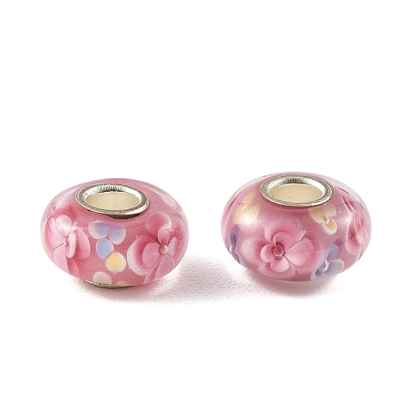 Lampwork  Brass Core European Beads