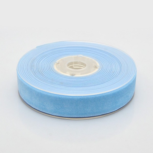 

PandaHall Polyester Velvet Ribbon for Gift Packing and Festival Decoration, Light Sky Blue, 3/4 inch(19mm), about 25yards/roll(22.86m/roll)...