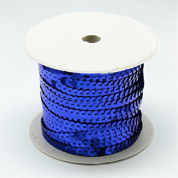 

PandaHall Plastic Paillette Beads, Sequins Beads, Ornament Accessories, Flat Round, Blue, 4mm, about 100yards/roll Plastic Flat Round Blue