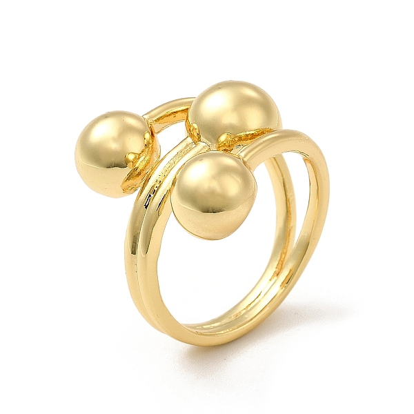 

PandaHall Brass Triple Half Round Open Cuff Ring for Women, Cadmium Free & Lead Free, Real 18K Gold Plated, US Size 7 1/4(17.5mm) Brass..., Clear