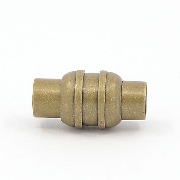 

PandaHall Brass Magnetic Clasps with Glue-in Ends, Column, Antique Bronze, 17x9mm, Hole: 5mm Brass Column