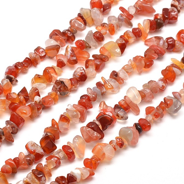 

PandaHall Natural South Red Agate Chips Bead Strands, 5~8x5~8mm, Hole: 1mm, about 31.5 inch Natural Agate Chip
