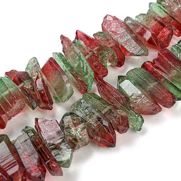 

PandaHall Natural Dyed Quartz Beads Strands, Two Tone Color, Chip, Dark Red, 17~27x5~9x7~9mm, Hole: 1mm, about 66pcs/strand, 16.14''(41cm)...